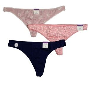 Charter Club Every Day Cotton Lace Trim Thongs & Alfani Ultra Soft Thong Bundle